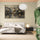 Golden Buddha wall art with lotus background for a serene zen bedroom
