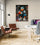 Street art duck with a basketball framed wall art for a modern office, urban and dynamic touch