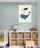 Soft, dreamy nursery wall art - little girl on a whale holding a star, baby room decor