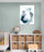 Tableau ours polaire et étoiles sur fond bleu pastel, ambiance douce de chambre d'enfant
