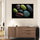 Modern zen wall art with colorful pebbles on a black background, perfect for minimalist decor