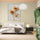 Tableau mural de pissenlits dorés dans une chambre élégante et sereine, ambiance naturelle et apaisante