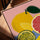 Pop art citrus wall art for the living room, golden oak frame