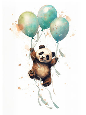 Illustration charmante d'un panda sur un tableau aux tonalités bleu pastel