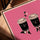 Smiling coffee cups on a pink background – minimalist kitchen wall art print