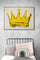 Yellow crown canvas above crib, modern nursery decor