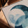 Abstract blue watercolor circles canvas for Scandinavian dining room wall decor
