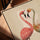 Tableau flamants roses cœur romantique pour bureau minimaliste
