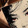 Black ink Japanese geisha portrait canvas for living room, framed in golden oak