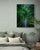 Wood frame green forest bedroom wall art, zen decor for relaxation