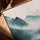 Zen Thai fishermen on a misty lake canvas wall art for minimalist living room decor