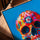 Toile calavera mexicaine colorée pour salon cadre chêne doré