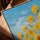 Impressionist sunflower wall art for a Scandinavian dining room