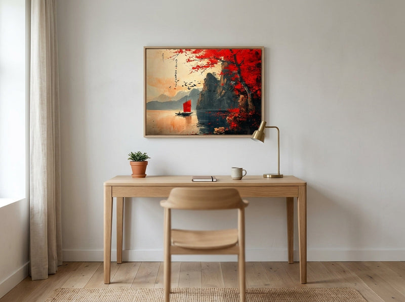 Wall art in a minimalist office — MyselfMonArt collection