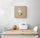 Small kitchen wall art featuring a cute bunny enjoying the aroma of hot chocolate from its cup. Pastel and taupe colors soften the scene and inspire calm and serenity, while brown tones echo the chocolate flavor and cozy warmth.