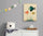 Kids' fish wall art for bedroom decor with three colorful, happy fish in an aquarium