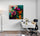 Tableau mural de fleurs moderne en peinture et un mélange d'art abstrait, coloré