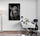 Decorative rhinoceros wall art, black and white close-up photograph, majestic animal for office