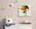 Tableau decoration chambre, une jeune fille super-héro aux cheveux arc-en-ciel qui atterrit
