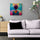 Small Colorful Canvas Wall Art for Living Room – Young Girl with a Gentle, Positive Gaze; Yellow, Pink, Blue, and Green Create a Light, Welcoming Atmosphere