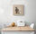 Small canvas wall art for a Japanese-style minimalist kitchen, with a mischievous brown bunny wincing at the heat of a coffee cup; a funny scene in soft hues that adds movement and vitality