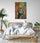 Colorful cat wall art for an adult bedroom with a dreamy, nostalgic, whimsical background