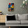 Small modern decor: designer canvas for living room, Mondrian-style 'Composition A' with industrial touches, updated contemporary look