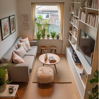 TroTrois petits salons cosy avec plantes et décoration neutre