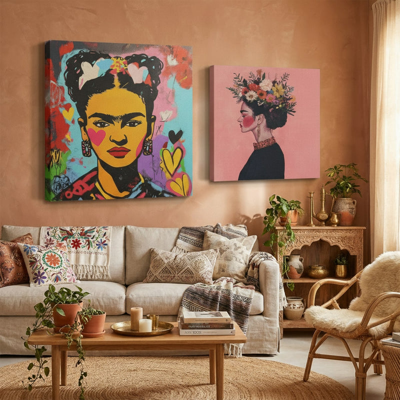 Tableaux Frida Kahlo — toile sur châssis, décoration murale colorée | MyselfMonArt