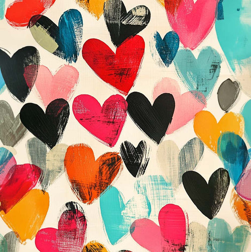 illustration of many small love hearts