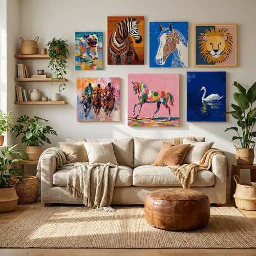 Mur-galerie de tableaux animaux — toile sur châssis, décoration murale | MyselfMonArt