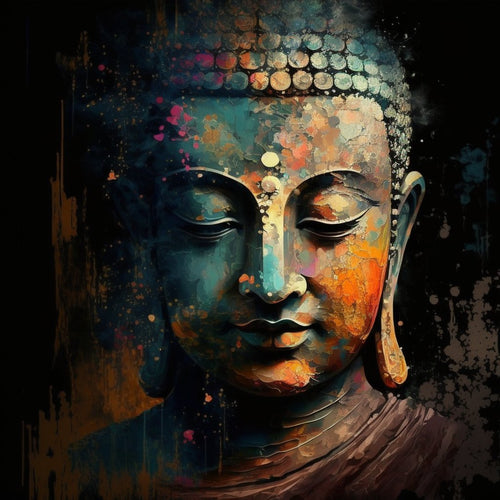 tableau décoratif Bouddha art coloré