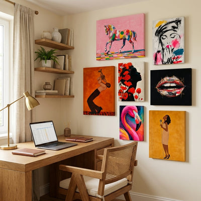 Mur-galerie de tableaux bureau — toile sur châssis, décoration murale | MyselfMonArt