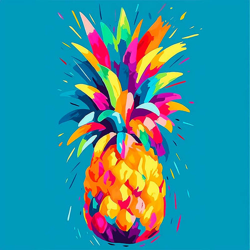 colorful kitchen decor illustration of a pineapple
