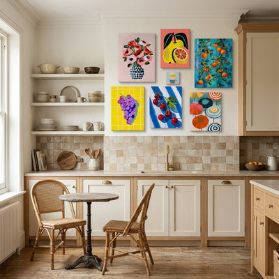 Mur-galerie de tableaux cuisine — toile sur châssis, décoration murale | MyselfMonArt