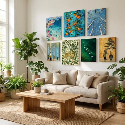 Nature gallery wall — nature wall art on stretched canvas, wall decor | MyselfMonArt