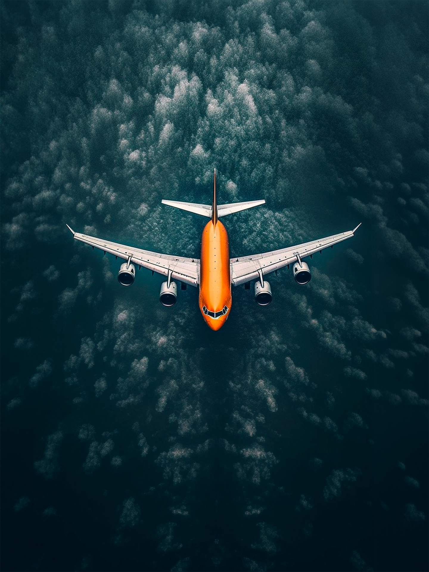 Photographie captivante d'un avion vue du ciel, œuvre artistique unique pour embellir votre intérieur