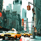 Toile peinture de NYC, taxi jaune et building