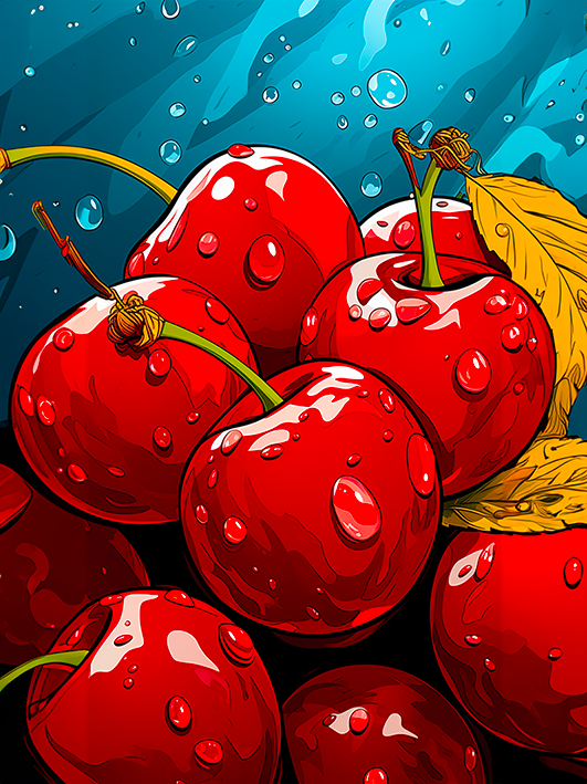 Cherry Canvas Wall Art – Vibrant Kitchen Wall Decor