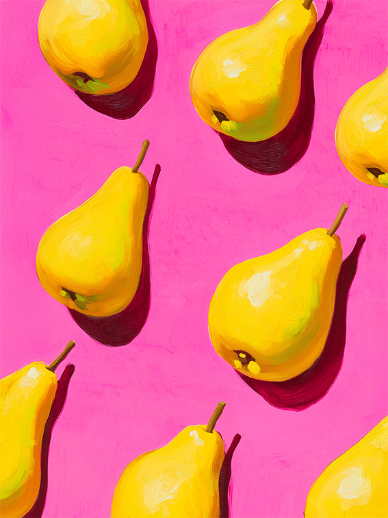 Pop Art Pears Canvas Print – Colorful Kitchen Wall Art