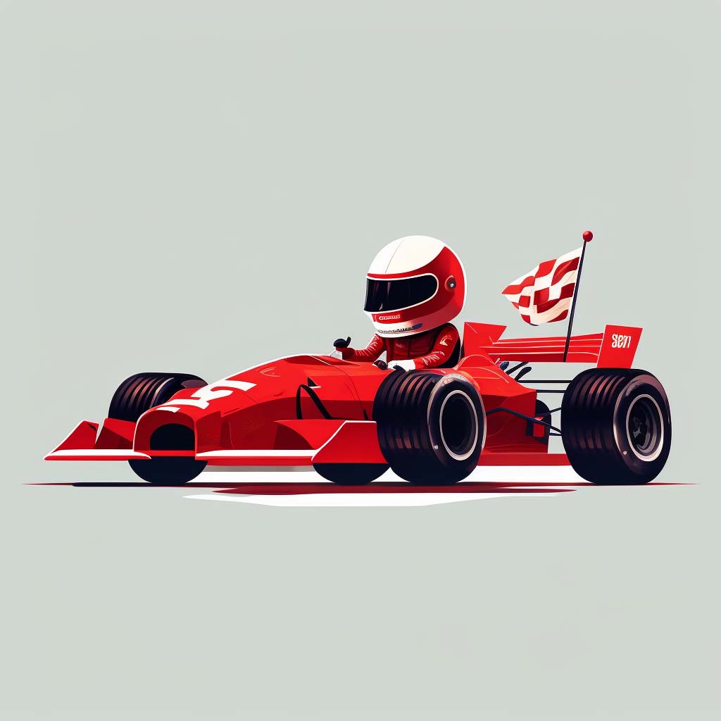 Grand tableau Formule 1 - Bolide rouge pour enfant