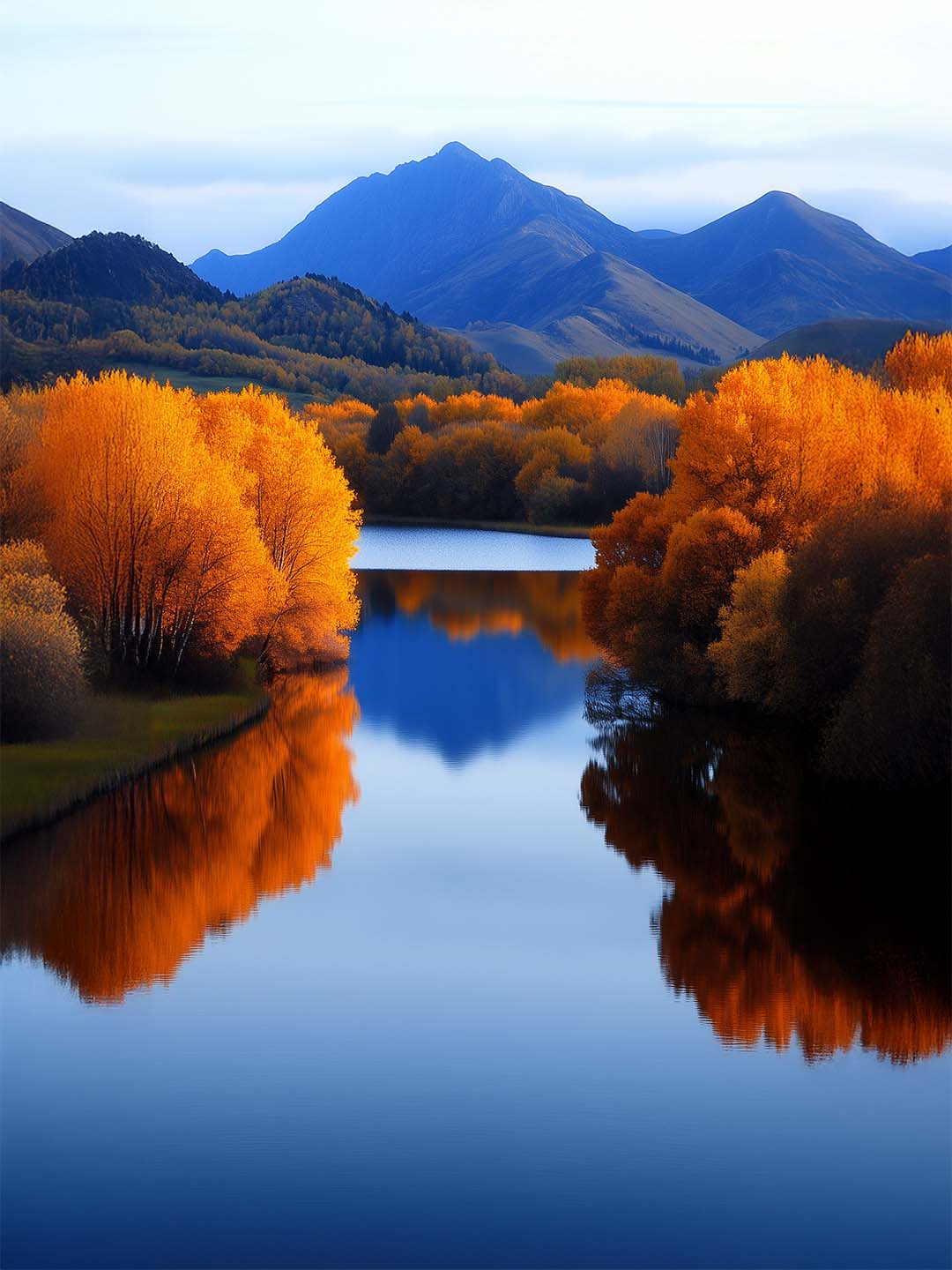 Fall Landscape Canvas Wall Art - Serene Majesty