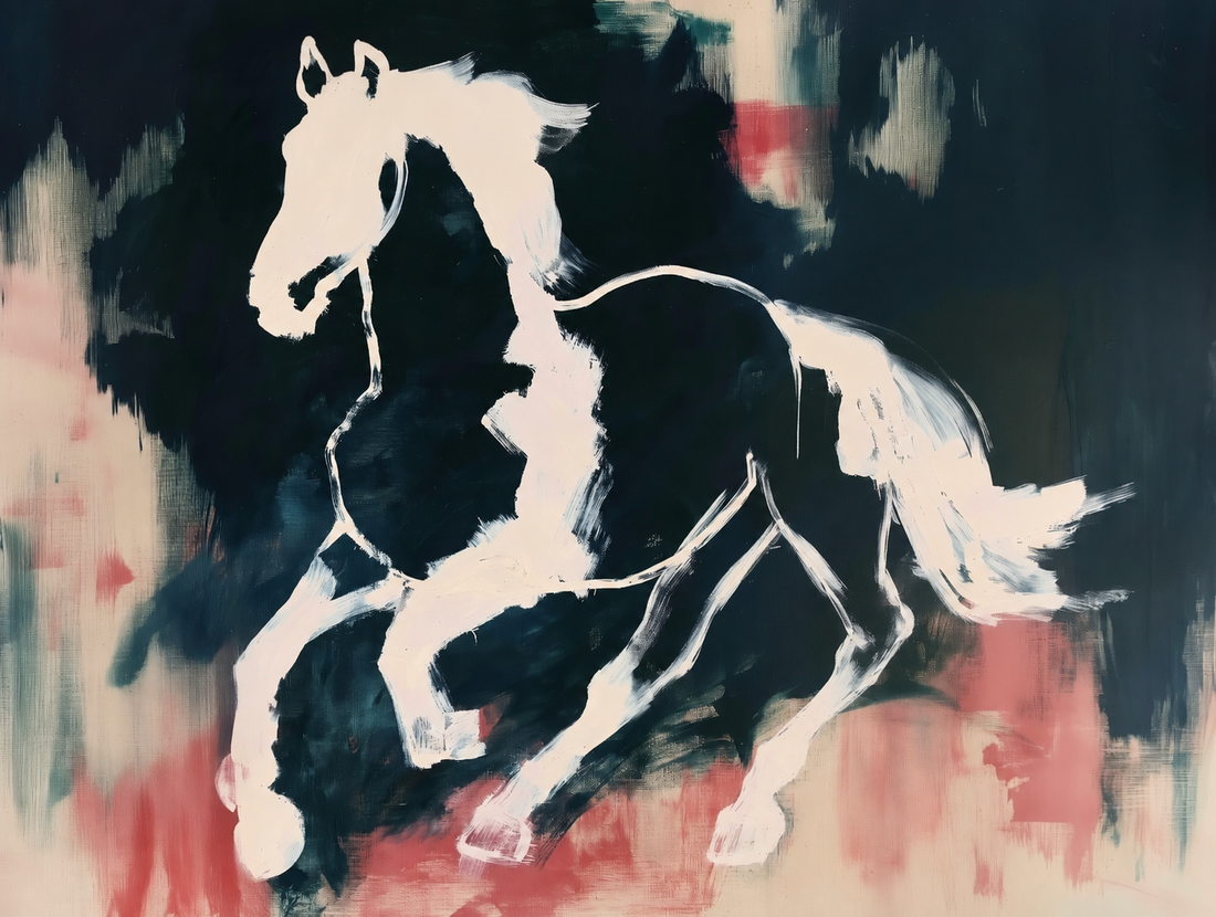 Poster & Kunstdruck Pferd im Galopp – Abstrakte Bewegung und wilde Energie