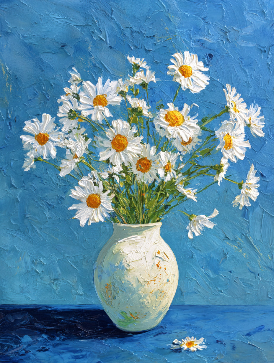 Tableau Vase et marguerites - Douceur florale