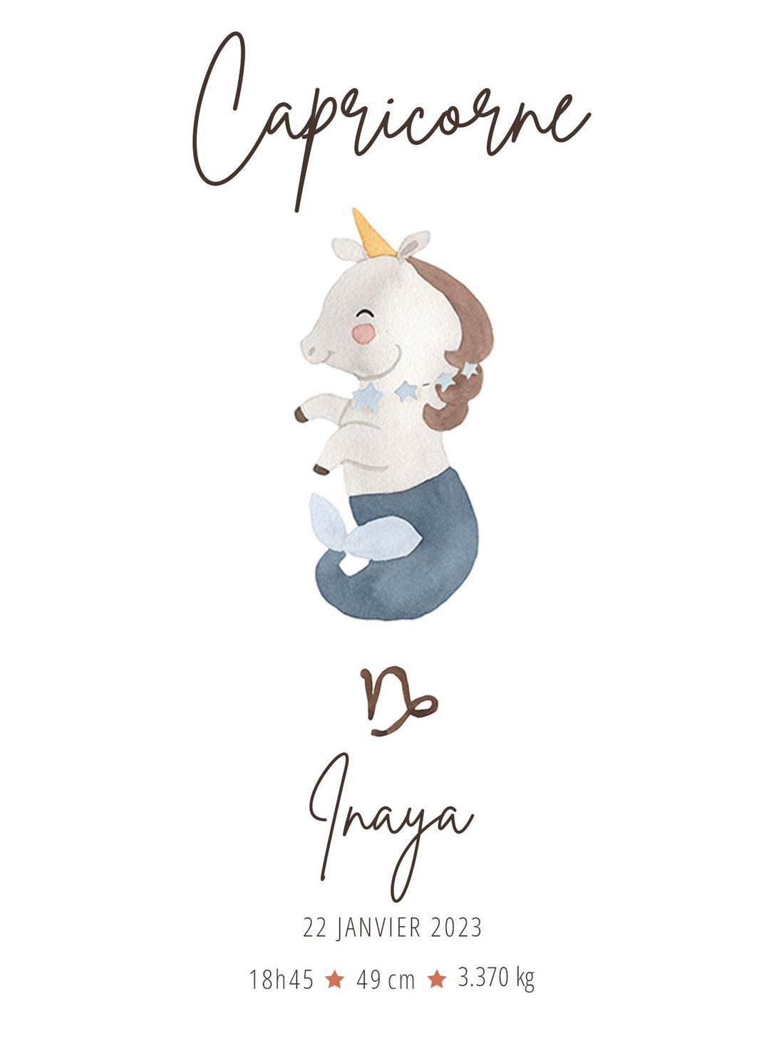 CAPRICORNE Horoscope - Cadeau Personnalisé Bébé