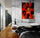 Red Ferrari wall decor, a bold accent for a masculine industrial loft bedroom