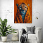  Portrait mural mystérieux d'un léopard, enveloppé d'un plaid, décoration d'intérieur pour salon