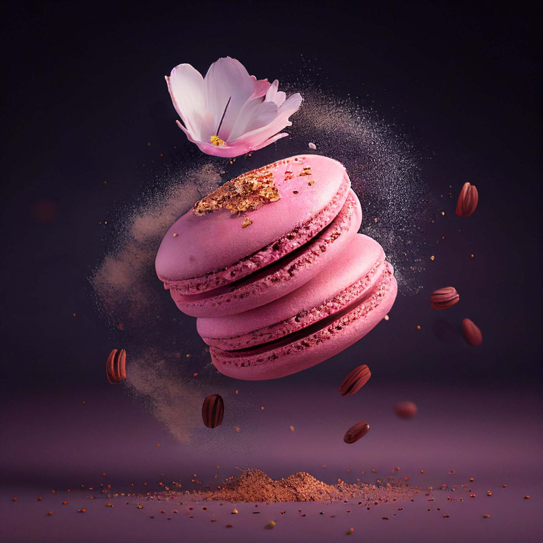 French Macaron Wall Art Print – Floral Gourmet Escape