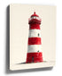 Red and white lighthouse wall art for minimalist living room decor