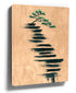 Japanese bonsai sumi-e wall art with black ink brushstrokes and emerald green leaves